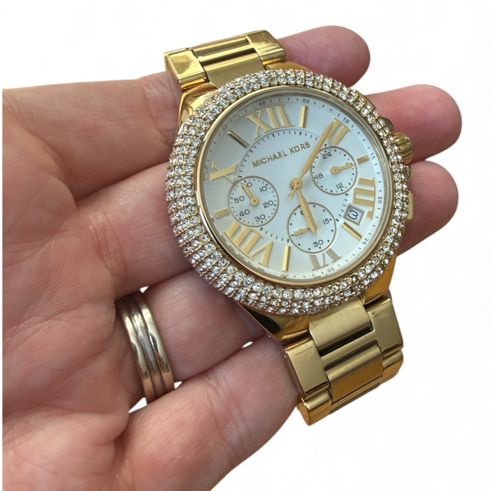 Michael Kors Gold Watch with Crystal Detailing